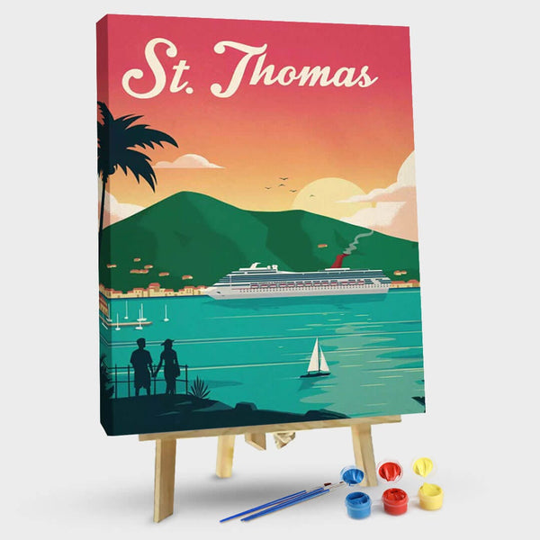 paintingnumberart 16"x20"/40x50cm / DIY wooden frame St.Thomas-Paint by Numbers Kit
