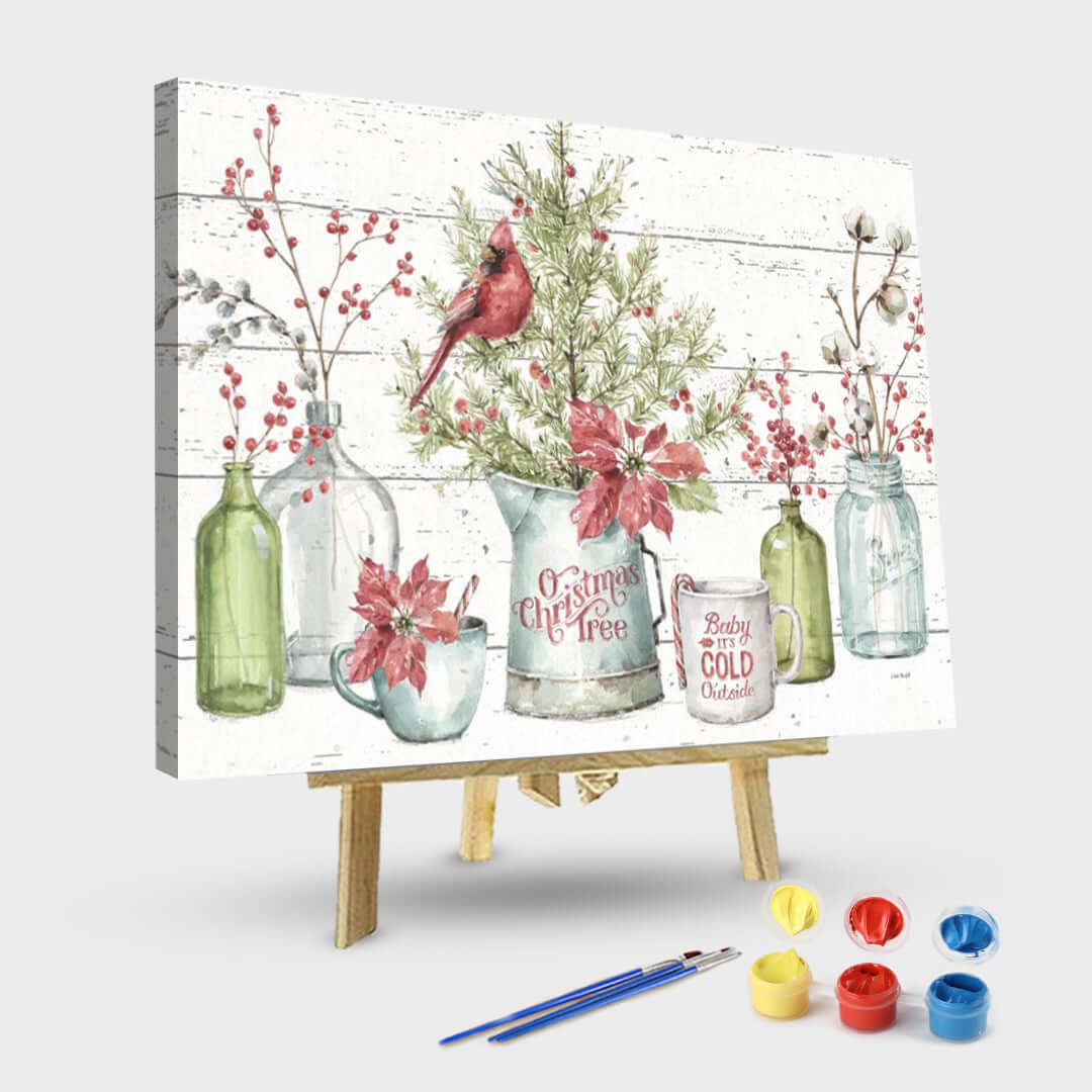 paintingnumberart 16"x20"/40x50cm / Without frame A Christmas Weekend I Shiplap-Paint by Numbers Kit