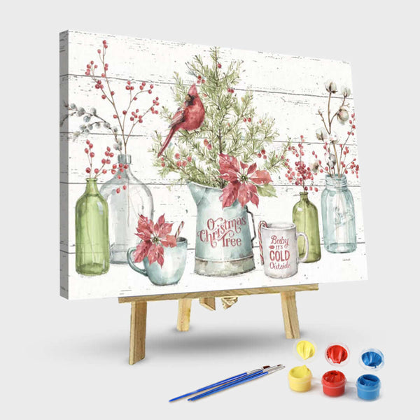 paintingnumberart 16"x20"/40x50cm / Without frame A Christmas Weekend I Shiplap-Paint by Numbers Kit