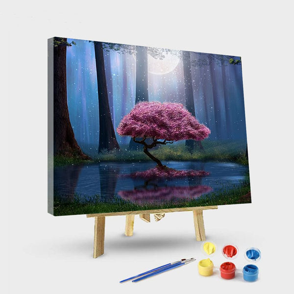 paintingnumberart 16"x20"/40x50cm / Without frame A pink tree-Paint by Numbers Kit