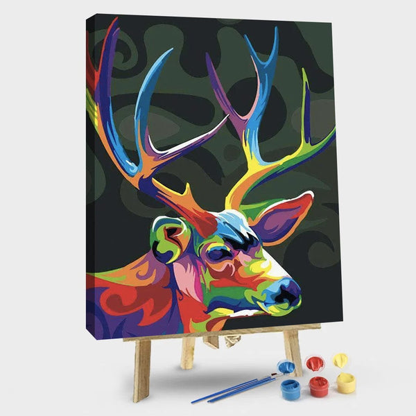paintingnumberart 16"x20"/40x50cm / Without frame Abstract Deer – Animals Paint By Number