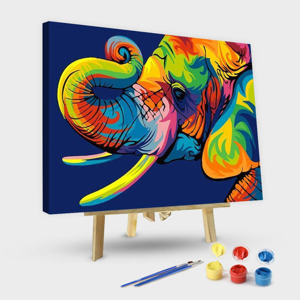paintingnumberart 16"x20"/40x50cm / Without frame Abstract Elephant – Animals Paint By Number