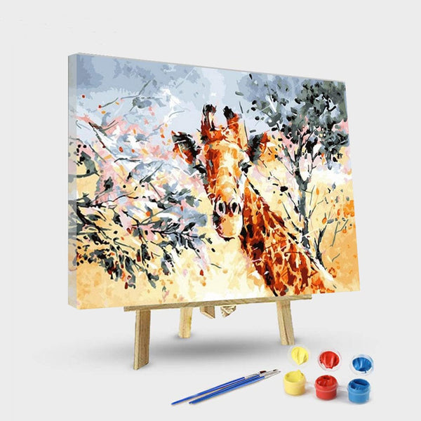 paintingnumberart 16"x20"/40x50cm / Without frame Abstract giraffe – Animals Paint By Number