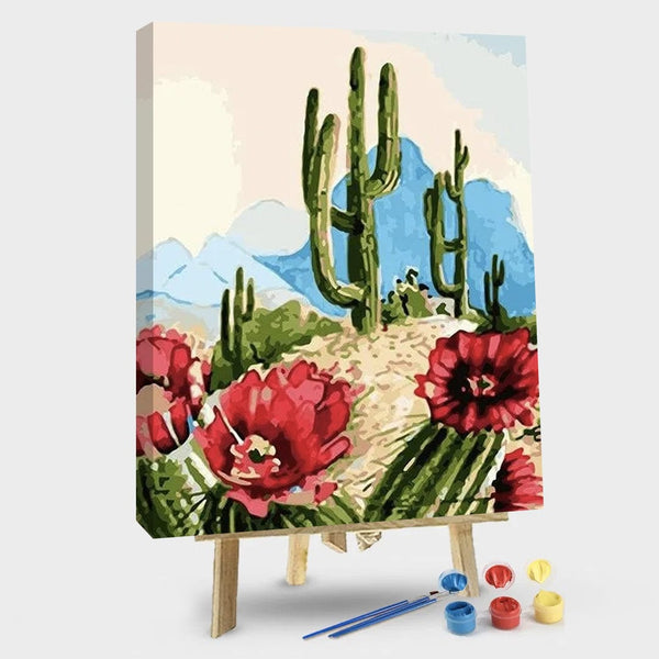 paintingnumberart 16"x20"/40x50cm / Without frame aint By Numbers Kit -Desert Cactus