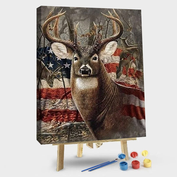 paintingnumberart 16"x20"/40x50cm / Without frame American Deer – Animals Paint By Number