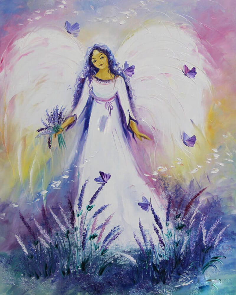 paintingnumberart 16"x20"/40x50cm / Without frame Angel and lavender – Paint by number kit