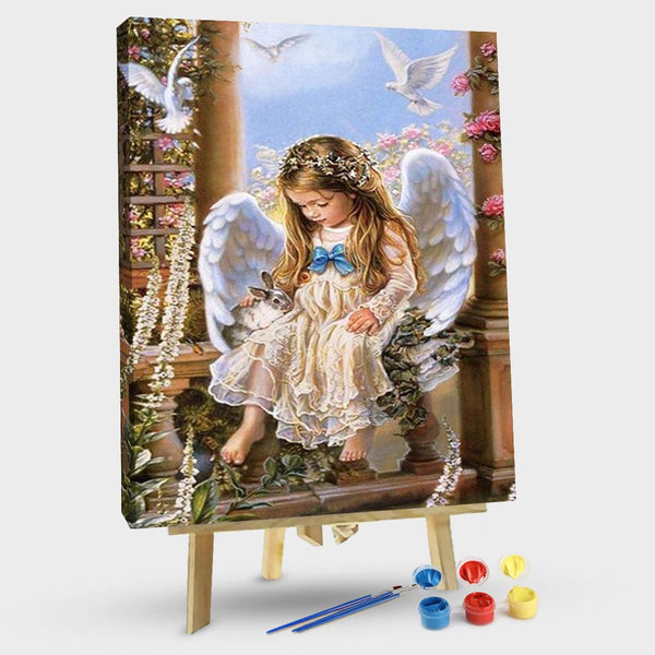 paintingnumberart 16"x20"/40x50cm / Without frame Angel Girl-Paint by number kit