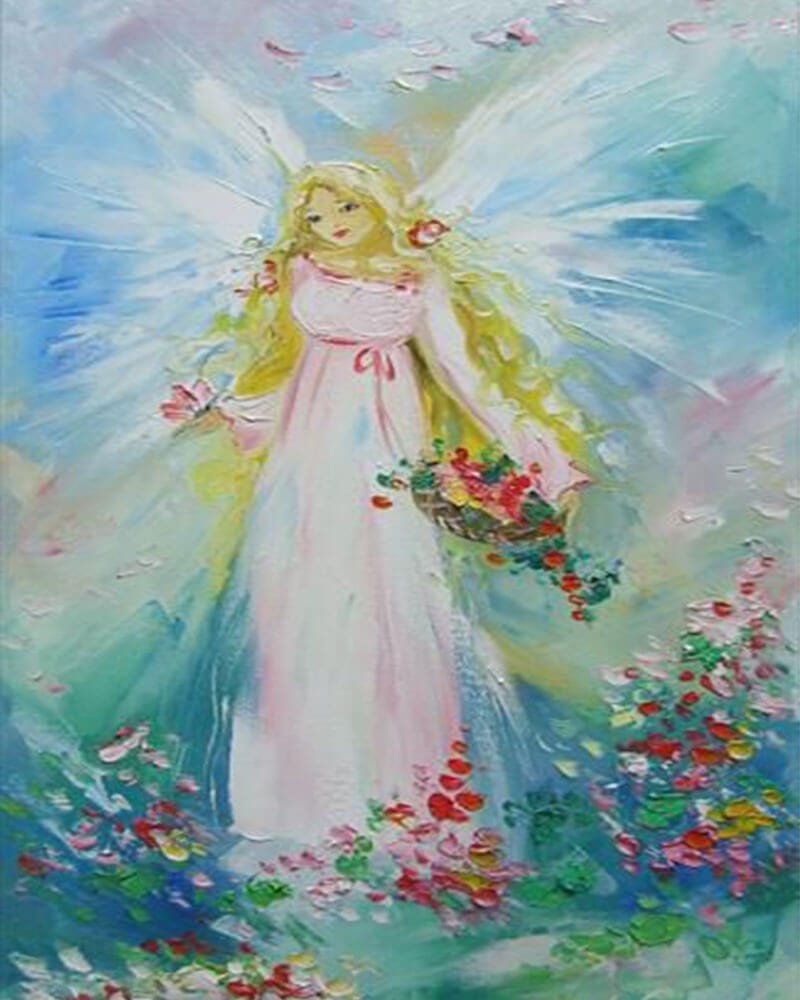 paintingnumberart 16"x20"/40x50cm / Without frame Angel with flowers–Paint by Numbers Kit
