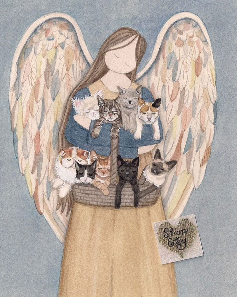 paintingnumberart 16"x20"/40x50cm / Without frame Angels and cute animals–Paint by Numbers Kit