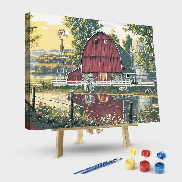 paintingnumberart 16"x20"/40x50cm / Without frame At the Farm – Landscape Paint By Number