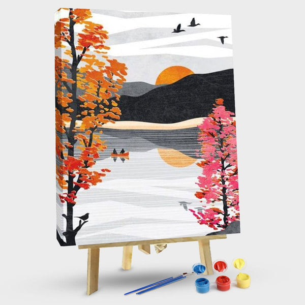 paintingnumberart 16"x20"/40x50cm / Without frame Autumn City-Paint by Numbers Kit