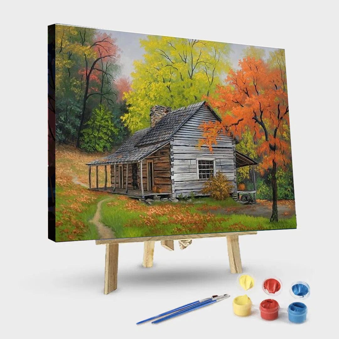 paintingnumberart 16"x20"/40x50cm / Without frame Autumn Country House – Landscape Paint By Number