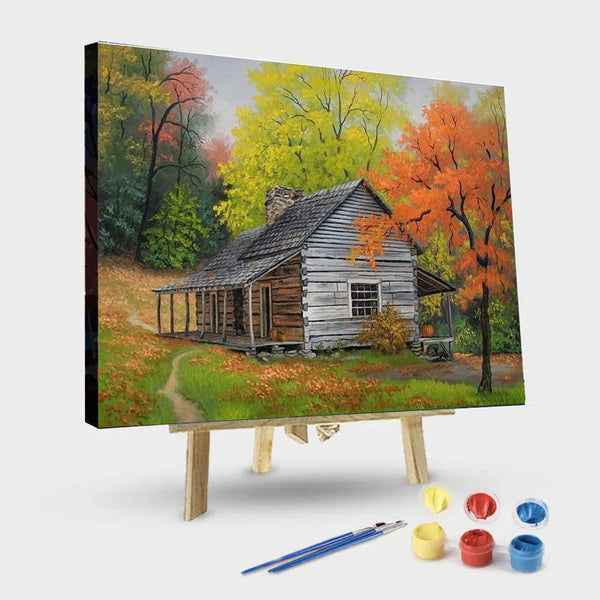 paintingnumberart 16"x20"/40x50cm / Without frame Autumn Country House – Landscape Paint By Number