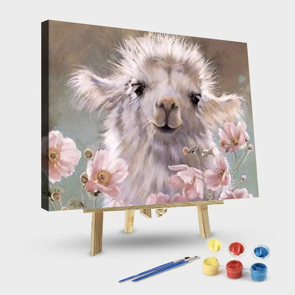 paintingnumberart 16"x20"/40x50cm / Without frame baby llama – Animals Paint By Number