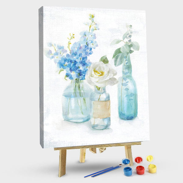 paintingnumberart 16"x20"/40x50cm / Without frame Beach Cottage Florals-Paint by number kit