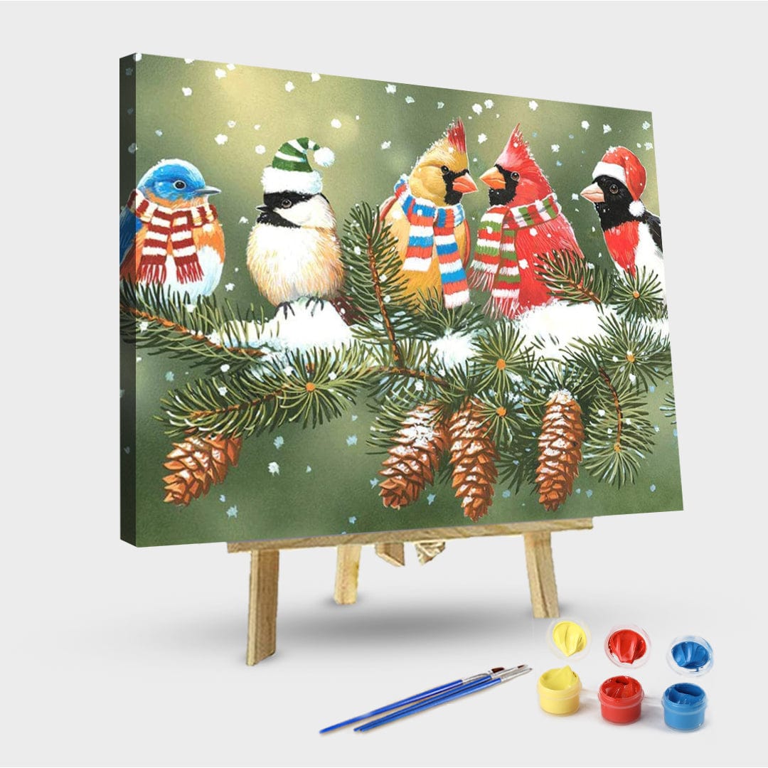 paintingnumberart 16"x20"/40x50cm / Without frame Birds in the winter-Paint by Numbers Kit