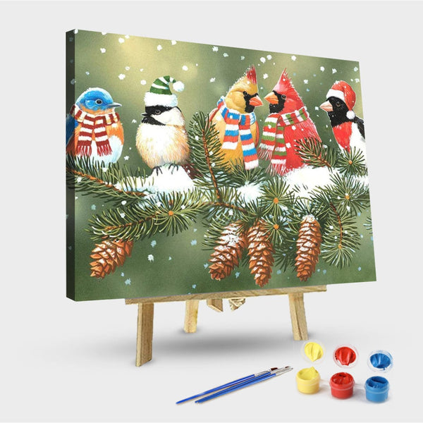 paintingnumberart 16"x20"/40x50cm / Without frame Birds in the winter-Paint by Numbers Kit