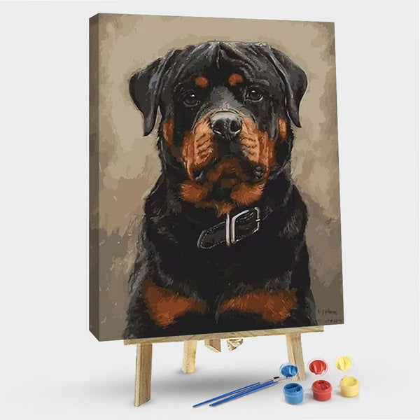 paintingnumberart 16"x20"/40x50cm / Without frame Black Dogs – Animals Paint By Number