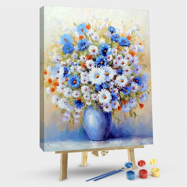 paintingnumberart 16"x20"/40x50cm / Without frame Blue Gypsophila – Flowers Paint By Number