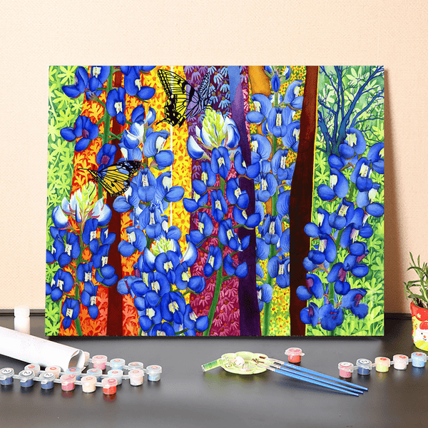 paintingnumberart 16"x20"/40x50cm / Without frame Bluebonnet Garden-Paint by Numbers Kit