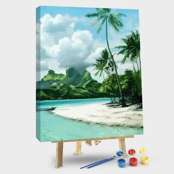 paintingnumberart 16"x20"/40x50cm / Without frame Bora Bora Island – Landscape Paint By Number