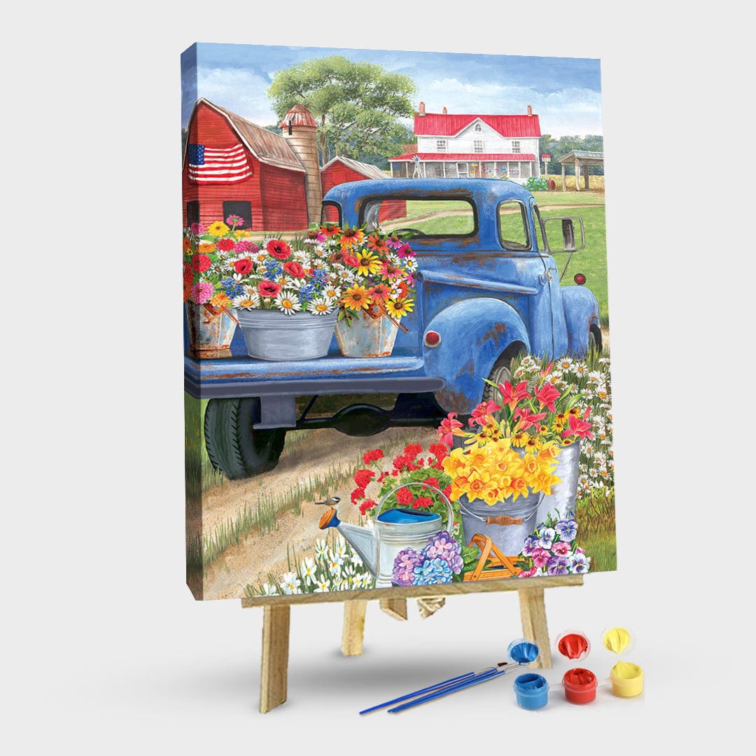 paintingnumberart 16"x20"/40x50cm / Without frame Briarwood Lane Day On The Farm Spring House Flag Pick-Paint by Numbers Kit