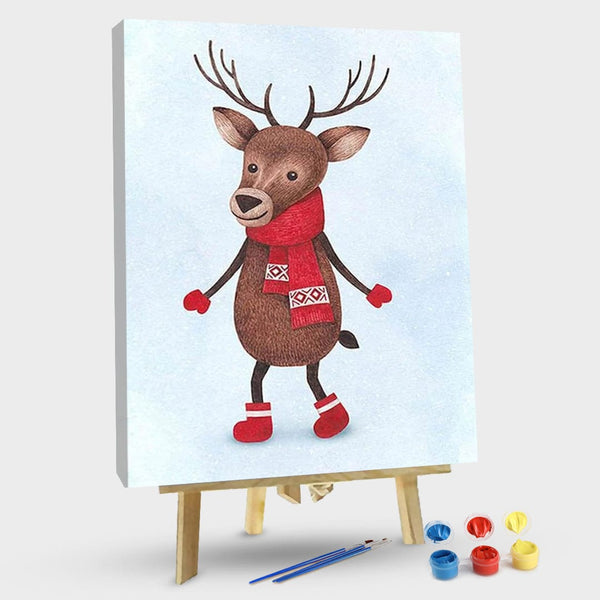 paintingnumberart 16"x20"/40x50cm / Without frame Brown Christmas Elk–Paint By Number