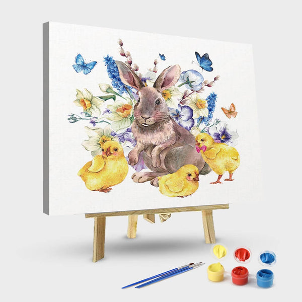 paintingnumberart 16"x20"/40x50cm / Without frame Bunny and Chick – Paint By Numbers Kit