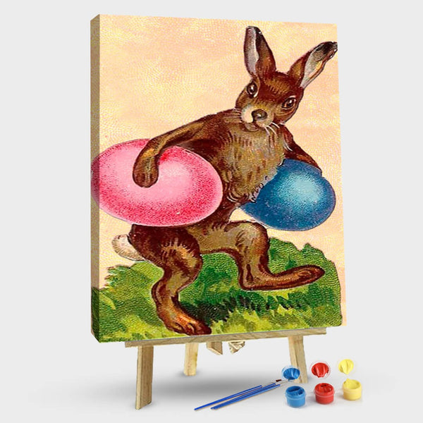 paintingnumberart 16"x20"/40x50cm / Without frame Bunny with Easter Eggs – Paint By Numbers Kit