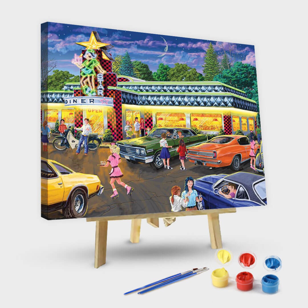 paintingnumberart 16"x20"/40x50cm / Without frame Bustling street scene-Paint by Numbers Kit