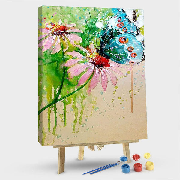 paintingnumberart 16"x20"/40x50cm / Without frame Butterfly On A Flower – Flowers Paint By Numbers