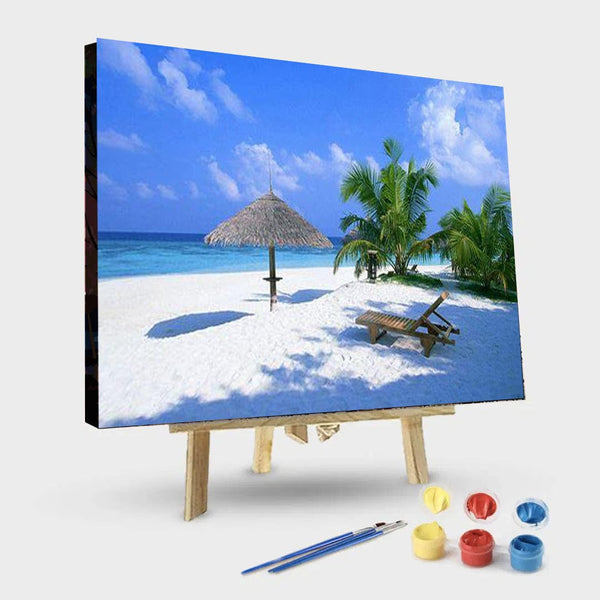 paintingnumberart 16"x20"/40x50cm / Without frame Caribbean Beach – Landscape Paint By Number