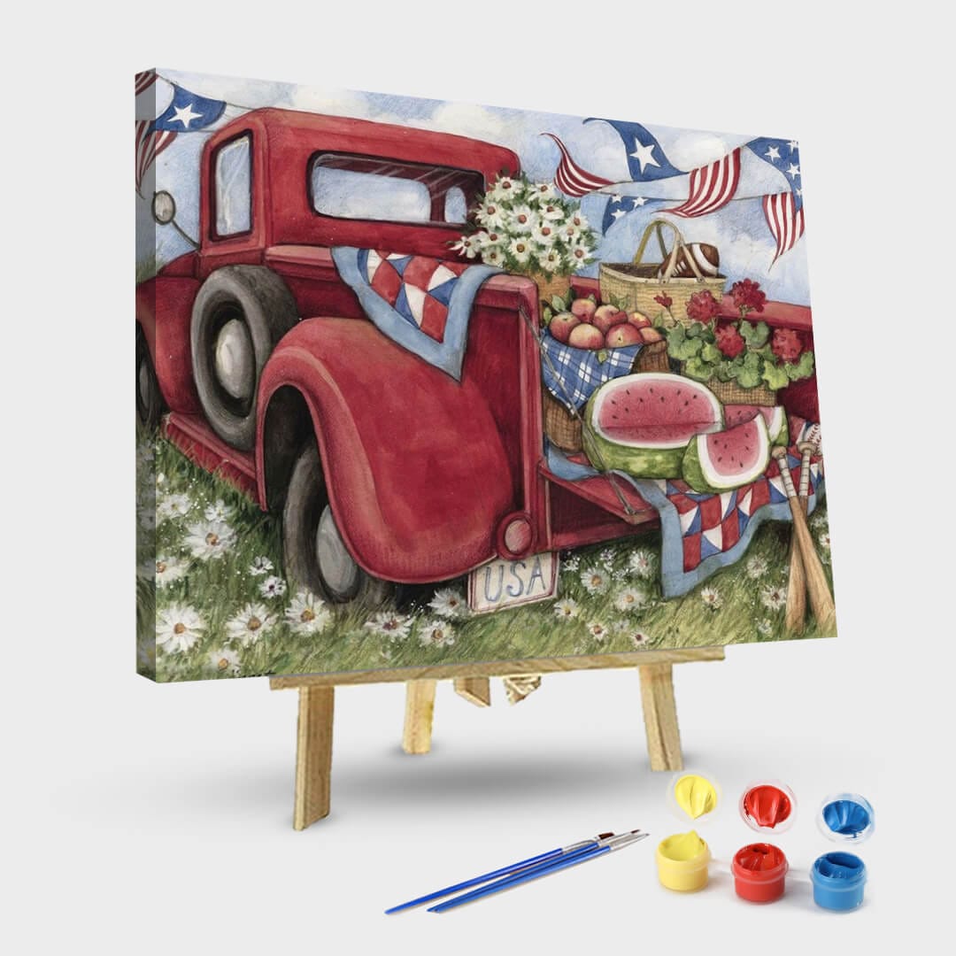 paintingnumberart 16"x20"/40x50cm / Without frame Carriage flowers-Paint by Numbers Kit