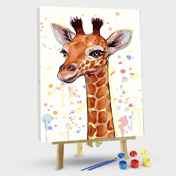 paintingnumberart 16"x20"/40x50cm / Without frame Cartoon Giraffe – Animals Paint By Number