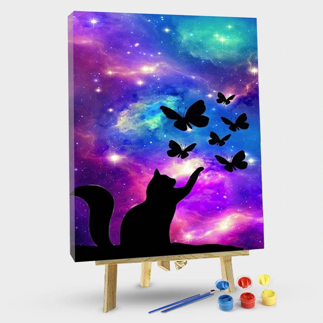 paintingnumberart 16"x20"/40x50cm / Without frame Cat Silhouette – NEW Paint By Numbers