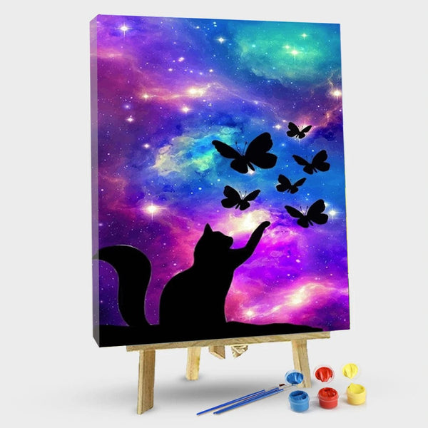 paintingnumberart 16"x20"/40x50cm / Without frame Cat Silhouette – NEW Paint By Numbers