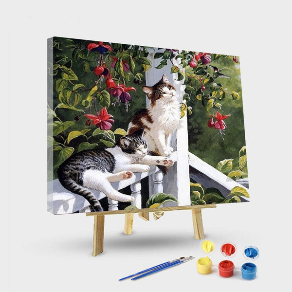 paintingnumberart 16"x20"/40x50cm / Without frame Cats Resting – Animals Paint By Number