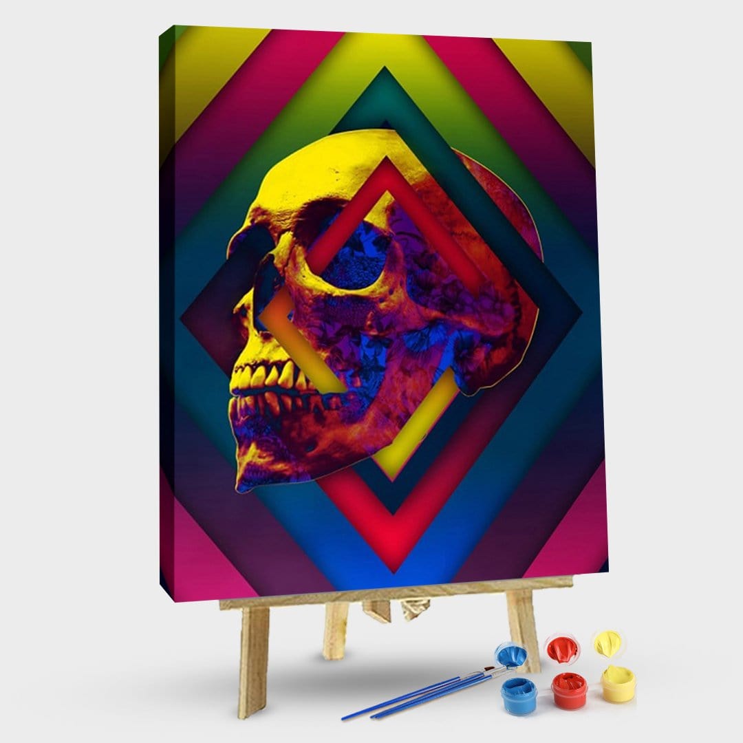 paintingnumberart 16"x20"/40x50cm / Without frame Charley Harper Skull -Paint by Numbers Kit