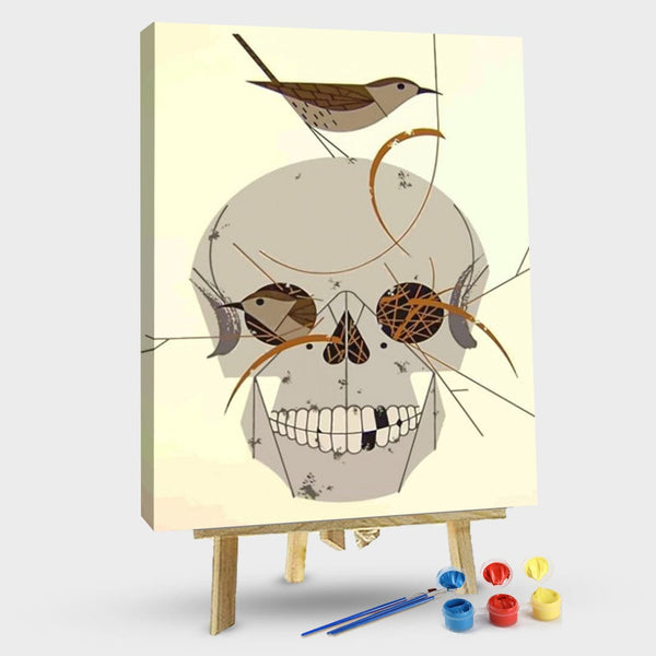 paintingnumberart 16"x20"/40x50cm / Without frame Charley Harper Skull -Paint by Numbers Kit