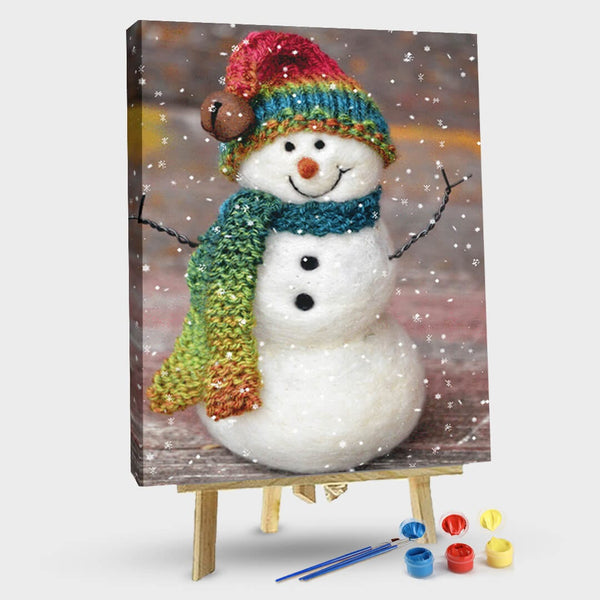 paintingnumberart 16"x20"/40x50cm / Without frame Cheerful snowman-Paint By Numbers Kit