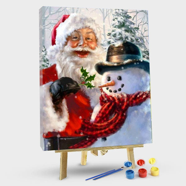 paintingnumberart 16"x20"/40x50cm / Without frame Cheerful snowman-Paint By Numbers Kit