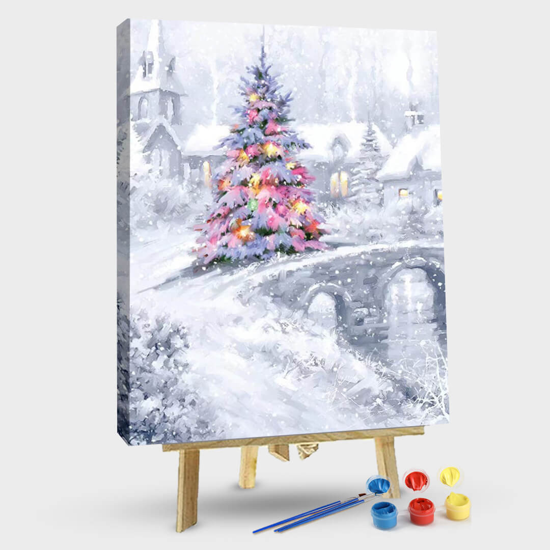 paintingnumberart 16"x20"/40x50cm / Without frame Christmas Bridge-Paint by Numbers Kit