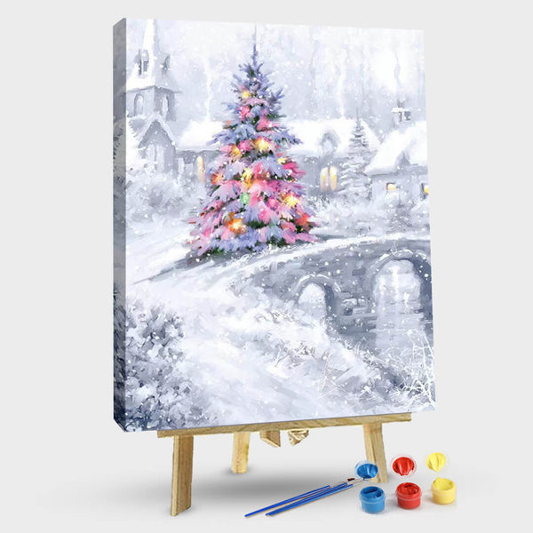 paintingnumberart 16"x20"/40x50cm / Without frame Christmas Bridge-Paint by Numbers Kit