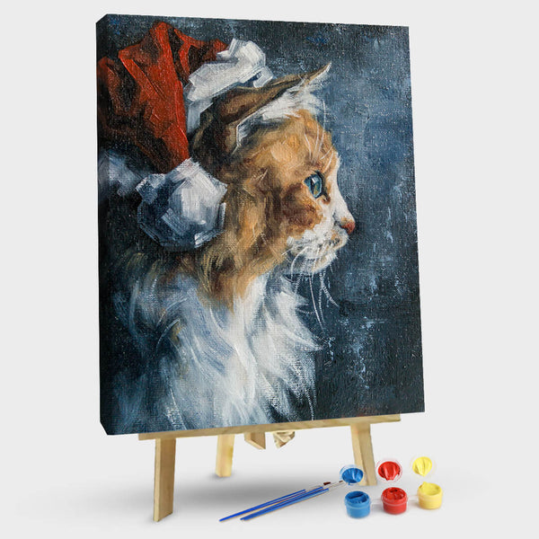 paintingnumberart 16"x20"/40x50cm / Without frame Christmas cat-Paint by Numbers Kit