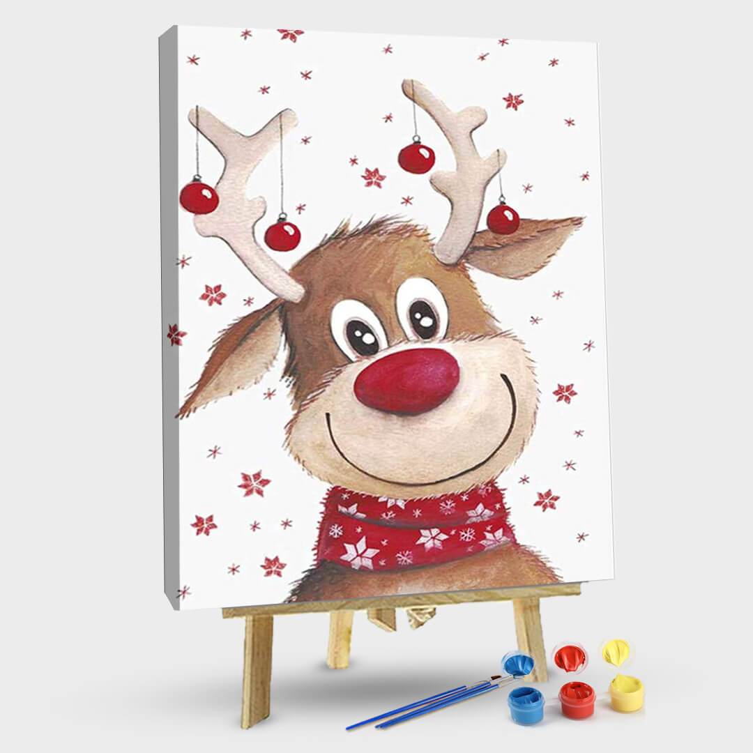 paintingnumberart 16"x20"/40x50cm / Without frame Christmas Deer-Paint by Numbers Kit