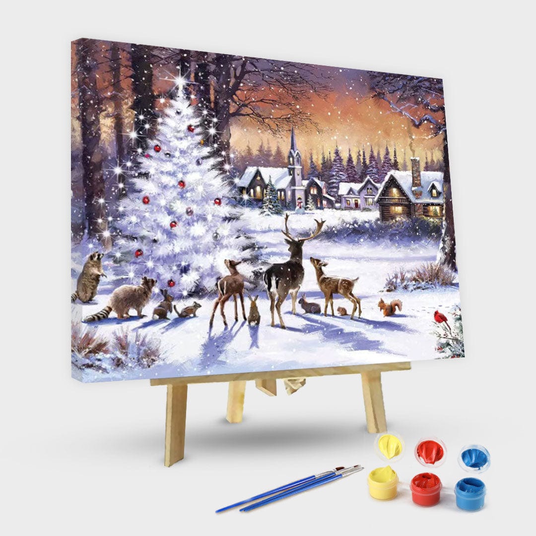 paintingnumberart 16"x20"/40x50cm / Without frame Christmas Gnome-Paint by Numbers Kit