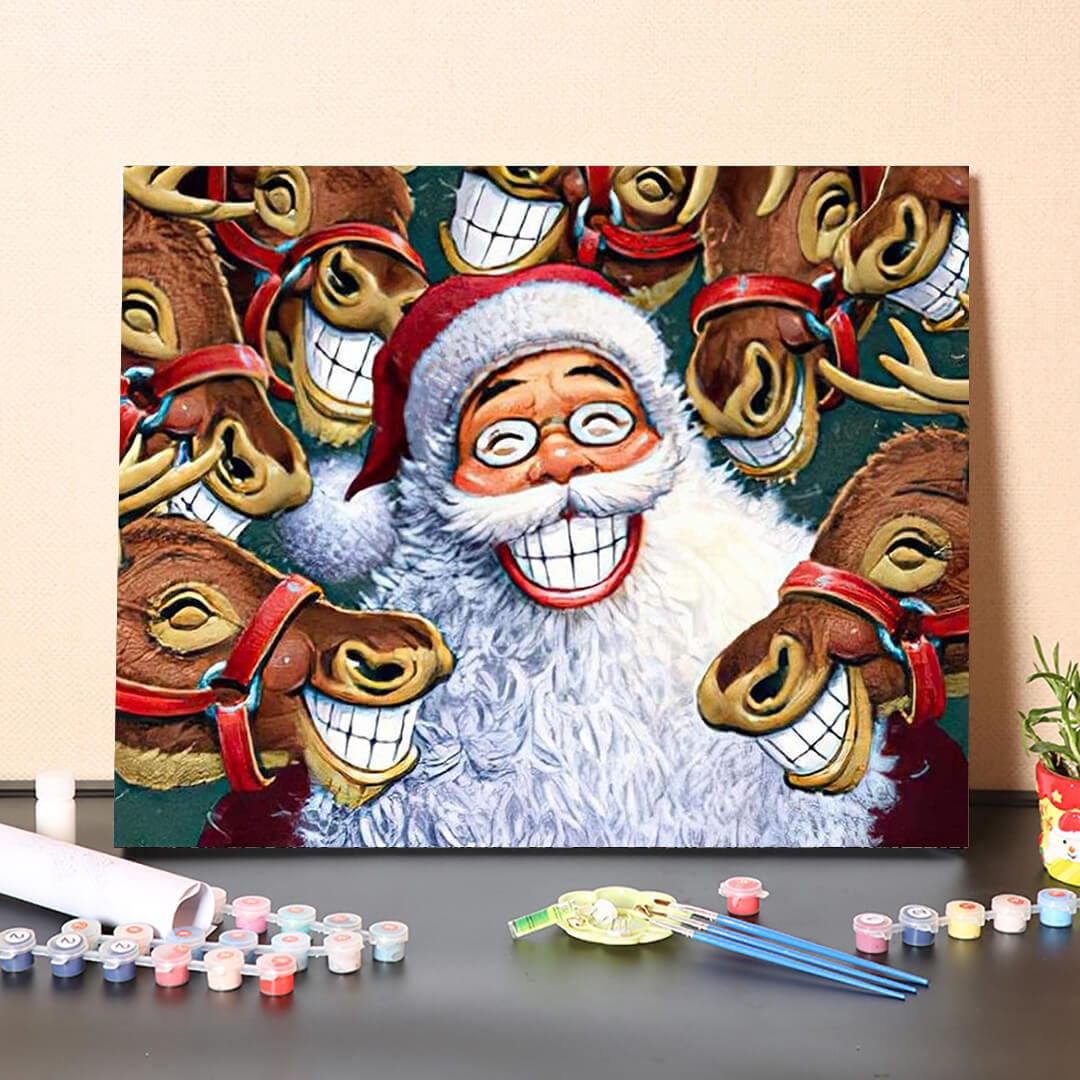 paintingnumberart 16"x20"/40x50cm / Without frame Christmas Santa Claus VI-Paint by Numbers Kit