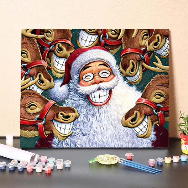 paintingnumberart 16"x20"/40x50cm / Without frame Christmas Santa Claus VI-Paint by Numbers Kit