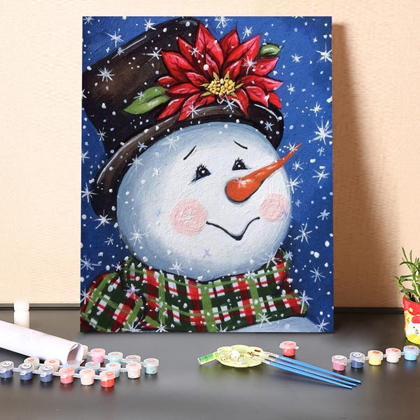paintingnumberart 16"x20"/40x50cm / Without frame Christmas snowman-Paint by Numbers Kit