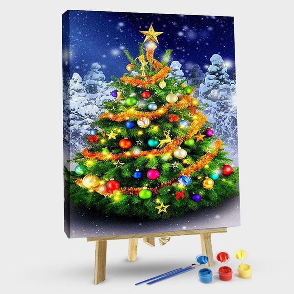paintingnumberart 16"x20"/40x50cm / Without frame Christmas Tree III-Paint by Numbers Kit